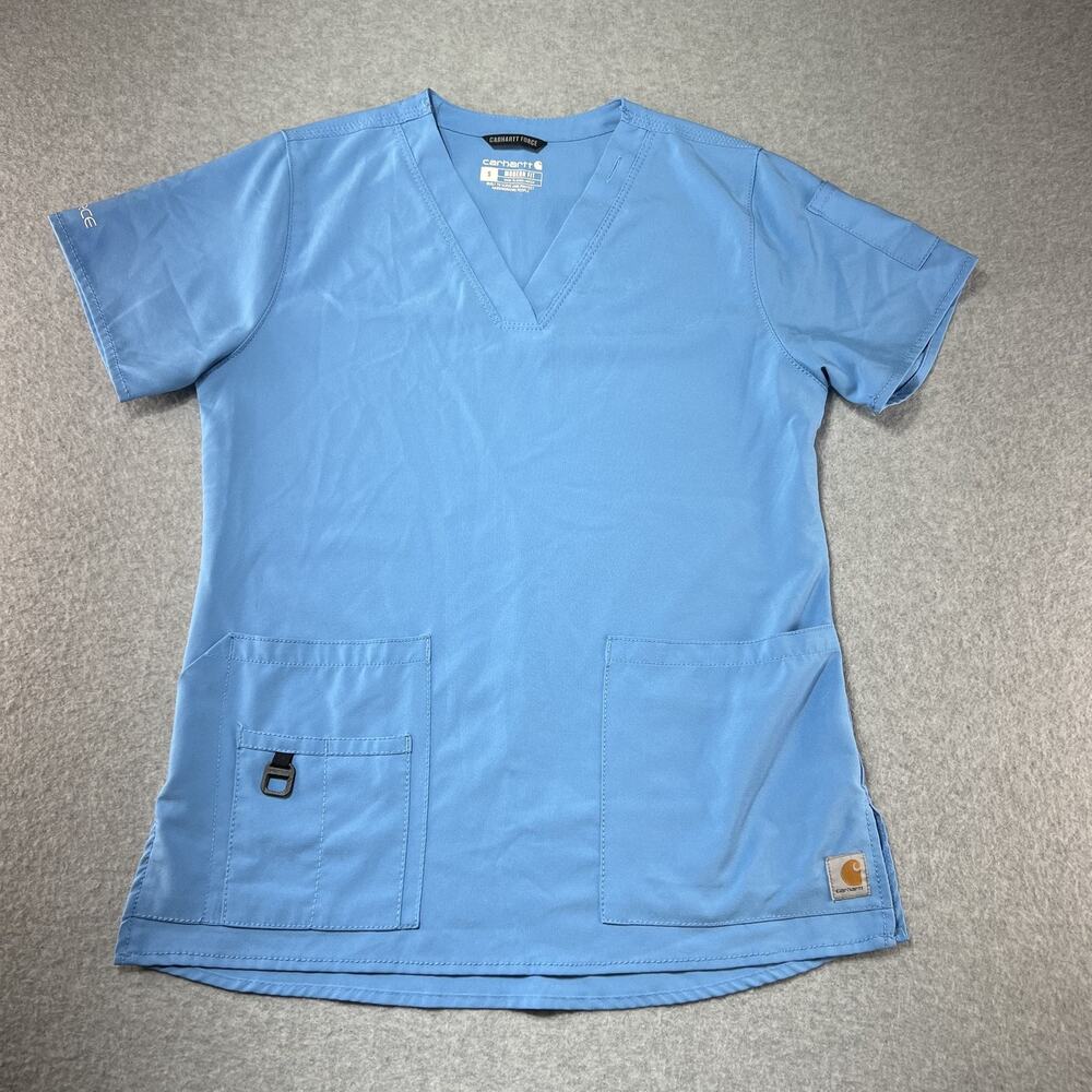Carhartt Force Modern Fit Scrub Top V-Neck - Sky Blue